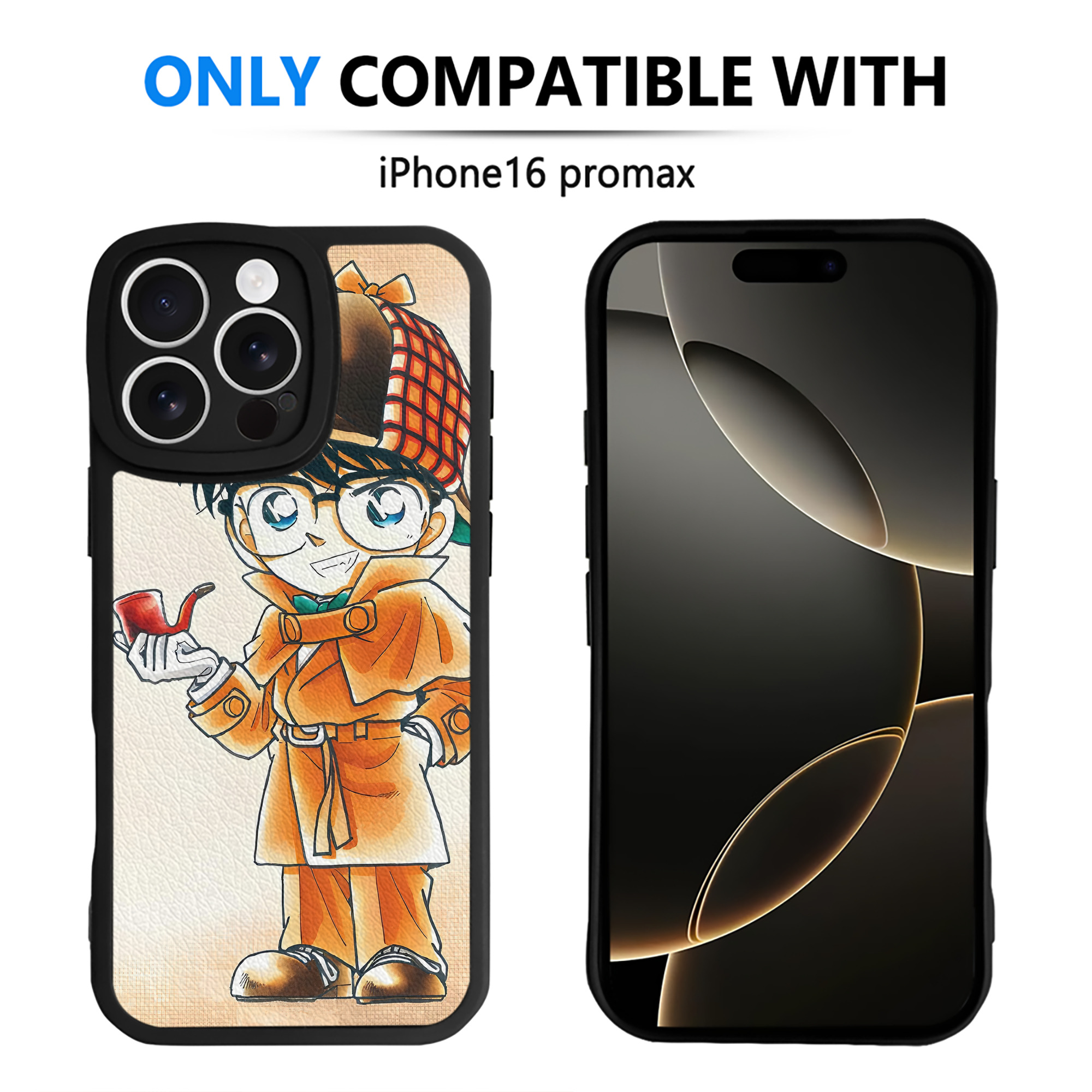（画像用） 名探偵コナン Detective Conan 【iPhone 16シリーズ対応】シリコンスマホケース（レザー調） 材質：シリコン
